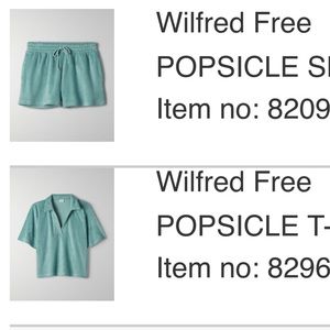 Aritzia Wilfred free Popsicle T-shirt and Short